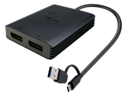 i-tec USB-A/USB-C Dual 4K DP Video Adapter