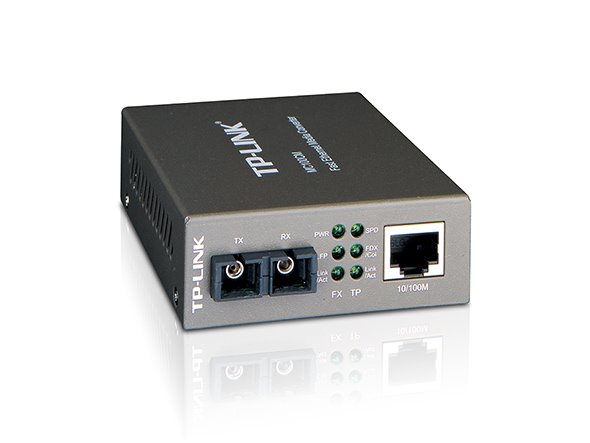10/100 Mbps RJ45 to 100 Mbps Multi-mode SC Fiber Converter PORT: 1× 100 Mbps TX SC Port, 1× 100 Mbps RX SC Port, 1× 10/1