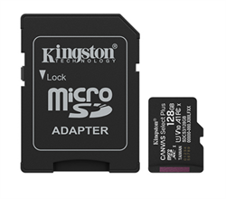 128 GB . microSDXC karta Kingston Canvas Select Plus U1, V10, A1 (r/w 150MB/s) + adaptér