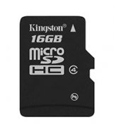16 GB . microSDHC karta Kingston Class 4 (r/w 4MB/s) bez adaptéra