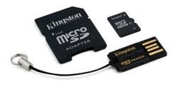 16 GB . microSDXC Karta Kingston class 10 + MicroSD čítačkou + adaptér (w10MB/s)