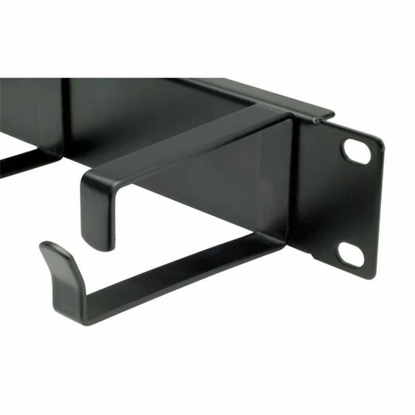 19" Panel vyväzovací 5x oko (Typ G) 87mm, 1U, kovový, čierny
