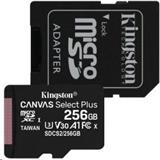 256 GB . microSDXC karta Kingston Canvas Select Plus Class 10 (r/w 100MB/s / 85MB/s) + adaptér