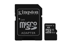 32 GB . microSDHC karta Kingston Class 10 UHS-I (r45MB/s, w10MB/s) + adaptér