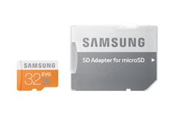32 GB . microSDHC karta Samsung EVO Class 10 + adapter