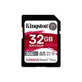 32 GB .SDXC karta Kingston . Canvas React Plus Class UHS-II U3 V90 ( r300MB/s, w260MB/s )
