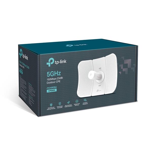5 GHz 150 Mbps 23 dBi Outdoor CPE Port: 1× 10/100 Mbps Shielded Ethernet Port SPEED: 150 Mbps at 5 GHz FEATURE: 23 dBi,