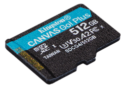 512 GB . microSDXC karta Kingston Canvas Go Plus Gen4 bez adaptéra ( r200MB/s, w160MB/s )