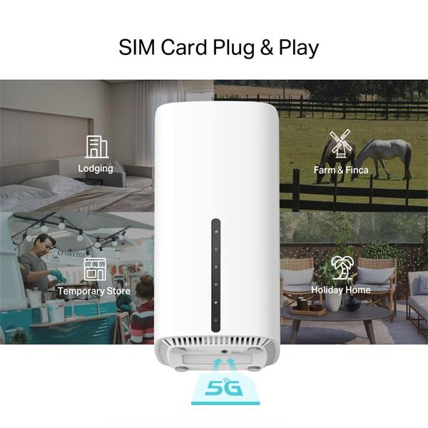 5G AX1800 Wireless Dual Band Gigabit Router Build-In 5G Modem SPEED: 1201 Mbps at 5 GHz + 574 Mbps at 2.4 GHz, 5G NR 4.6