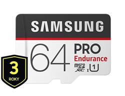 64 GB . microSDHC karta Samsung PRO Endurance + adaptér