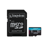 64 GB . microSDXC karta Kingston Canvas Go Plus Gen4 + adaptér ( r200MB/s, w100MB/s )