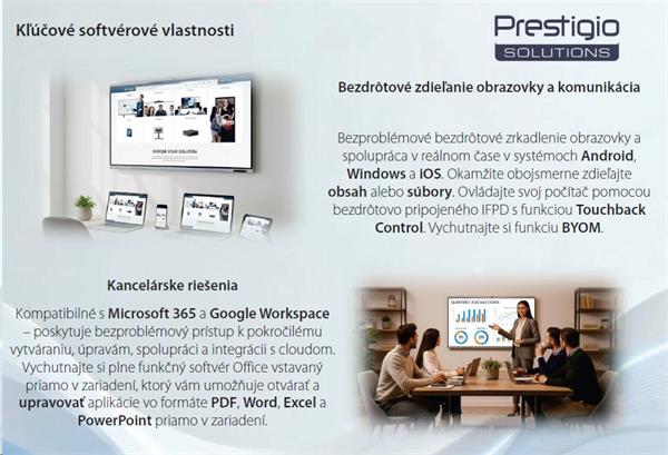 65" Light PLUS GEN 2, INTERAKTIVNY PANEL, 4K, Android 13 GOOGLE EDLA,50 dot.,AI Kamera, 16/128GB