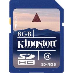 8 GB . SDHC karta Kingston . Class 4 (r/w 4MB/s)