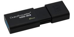 8 GB . USB 3.0 klúč . Kingston DataTraveler 100 G3 ( r100MB/s, w10MB/s )