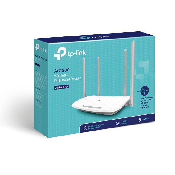 AC1200 Dual-Band Wi-Fi Router SPEED: 300 Mbps at 2.4 GHz + 867 Mbps at 5 GHz SPEC: 4× Antennas, 1× 10/100M WAN Port + 4×