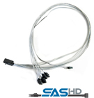 ADAPTEC PMC Internal right-angle mini-SAS HD x4 to four x1 SATA fan-out cable with SFF-8448 sideband, Retail
