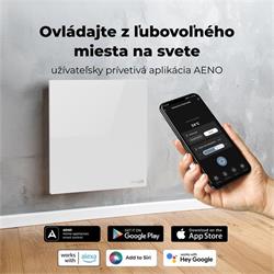 AENO AGH11S Premium QUADRO Smart Ohrievač, Biely, LED, WI-FI, max 500W, 50x50cm, Infra