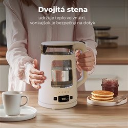 AENO Rychlovarná kanvica EK6 - 1,7l, Strix,dvojité steny, funkcia udržiavania tepla, LEDdisplej,auto vyp