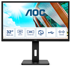 AOC Q32P2CA 31.5"W IPS LED 2560x1440 50 000 000:1 4ms 250cd HDMI DP pivot repro USB-C (65W)