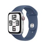 Apple Watch SE GPS 44mm Silver Aluminium Case with Denim Sport Band - M/L