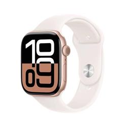 Apple Watch Series 10 GPS + Cellular 42mm Rose Gold Aluminium Case with Light Blush Sport Band - S/M