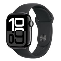 Apple Watch Series 10 GPS + Cellular 46mm Jet Black Aluminium Case with Black Sport Band - M/L