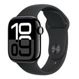 Apple Watch Series 10 GPS + Cellular 46mm Jet Black Aluminium Case with Black Sport Band - M/L