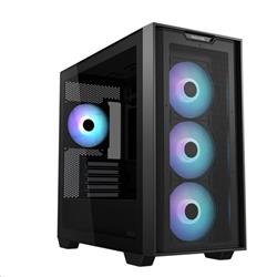 ASUS A21 PLUS TG BLACK, 4x ARGB LED fan, skriňa mATX, čierna