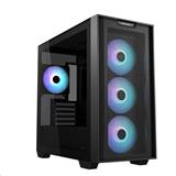 ASUS A21 PLUS TG BLACK, 4x ARGB LED fan, skriňa mATX, čierna