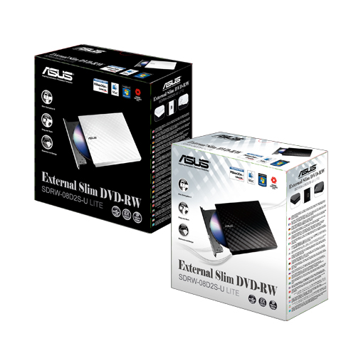 ASUS DVD-RW External Slim SDRW-08D2S-U, Retail, čierna