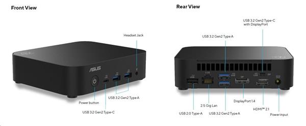ASUS NUC 14 Essential Intel N150, 1xDDR5, M.2 SSD, WiFi+BT, HDMI, DP, USB-C/DP, 2.5G LAN