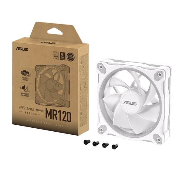 ASUS PRIME MR120 FAN ARGB REVERSE WHITE ventilátor 120mm