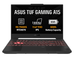 ASUS TUF Gaming A15 FA507XI-LP028, Ryzen 9 7940HS, 15.6˝ 1920x1080 FHD, RTX 4070/8GB, 16GB, SSD 1TB, FDOS