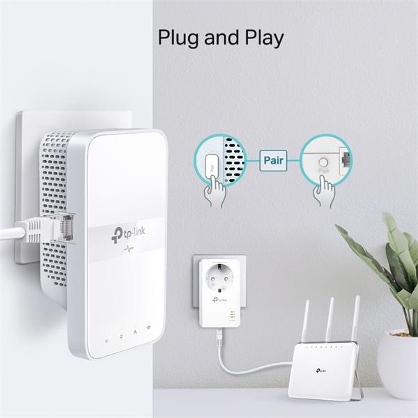 AV1000 Gigabit Powerline AC1200 Wi-Fi Kit KIT: 1× TL-WPA7617 + 1× TL-PA7017P TL-WPA7617: SPEED: 300 Mbps at 2.4 GHz + 86