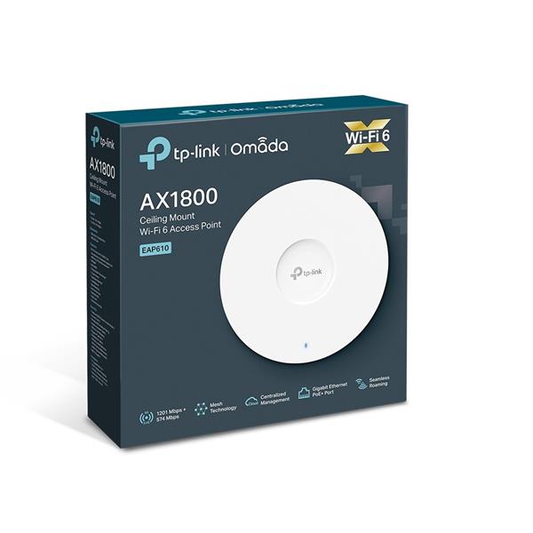 AX1800 Ceiling Mount Dual-Band Wi-Fi 6 Access Point PORT:1× Gigabit RJ45 Port SPEED:574Mbps at 2.4 GHz + 1201 Mbps at