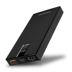 AXAGON Power Bank PWB-L10QD, USB typ C,10000mAh, aluminium čierna