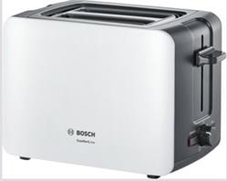 BOSCH_915-1090 W,termostat s časovačom,držiak na žemle, retoasting,auto vyp.,tepelne izolovaný plášť,biela/čierna