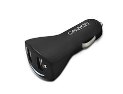 Canyon CNE-CCA23SB 2 x USB auto-nabíjačka, 3.1A, čierna