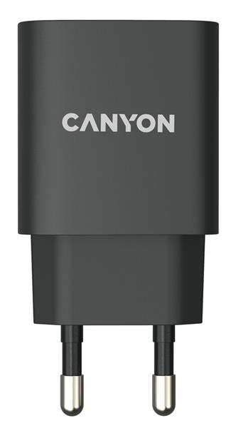 Canyon CNE-CHA20B02, vysokorýchlostná univerzálna nabíjačka do steny 1xUSB-C, 20W, PD, čierna