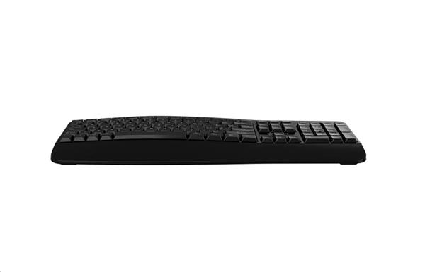 Canyon HKB-W6, 2v1 bezdrôtová 2.4GHz/BT klávesnica, ergonomická s opierkou, vodeodolná, 104 klávesov, SK/CZ, čierna
