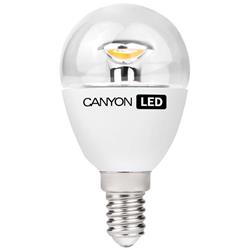 Canyon LED COB žiarovka, E14, kompakt guľatá priehľadná, 6W, 470 lm, teplá biela 2700K, 220-240V, 150°, Ra>80, 50.000 h