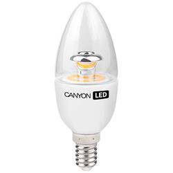 Canyon LED COB žiarovka, E14, sviečka, priehľadná, 6W, 494 lm, neutrálna biela 4000K, 220-240V, 150°, Ra>80, 50.000 hod