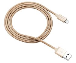 Canyon MFI-3, 1m prémiový opletený kábel Lightning/USB, MFI schválený Apple, zlatý