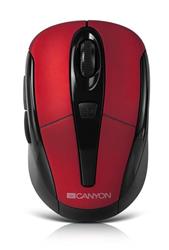 Canyon MSO-W6, Wireless optická myš USB, kompaktná, vhodná k notebookom, 1.600dpi, 6 tlač., červená