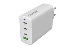 Canyon OnCharge 140ACC, vysokorýchlostná univerzálna nabíjačka do steny, 3xUSB-C 140W/100W/65W, 1xUSB-A 60W, biela
