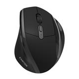 Canyon OnClick 17, ergonomická bezdrôtová optická myš pre pravákov, USB prijímač, 6 tlačidiel, 800/1200/1600 DPI, čierna