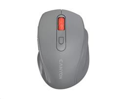 Canyon OnClick 20, Wireless 2.4GHz optická myš, tichá, 6 tlačidiel, 1.600 dpi, akcelerácia 8G, šedá