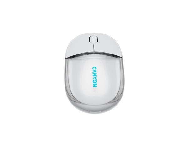 Canyon OnClick 24, 2v1 bezdrôtová optická myš Bluetooth / 2.4 GHz, 1.200 dpi, akumulátor 5.000 mAh, biela
