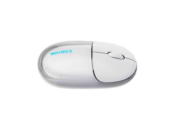 Canyon OnClick 24, 2v1 bezdrôtová optická myš Bluetooth / 2.4 GHz, 1.200 dpi, akumulátor 5.000 mAh, biela