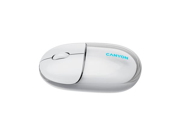 Canyon OnClick 24, 2v1 bezdrôtová optická myš Bluetooth / 2.4 GHz, 1.200 dpi, akumulátor 5.000 mAh, biela